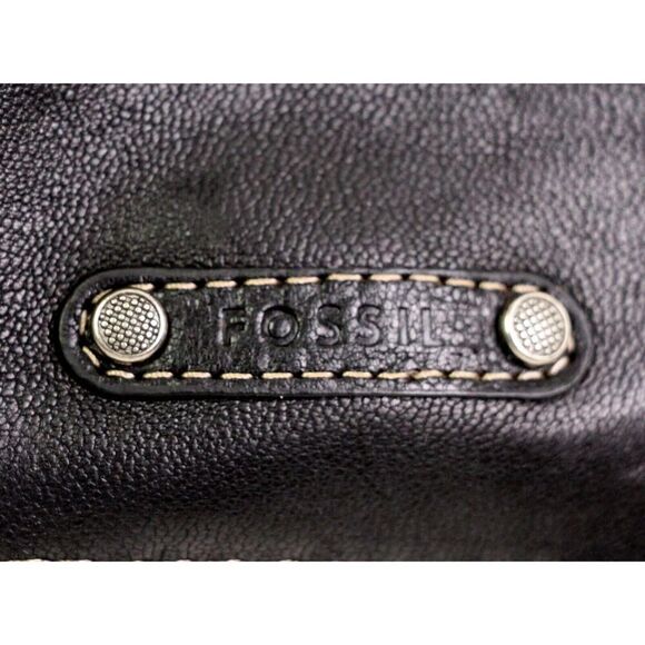 Fossil BLACK GENUINE LEATHER GLASSES SUNGLASSES CASE Sz 7"x3.5" - Picture 3 of 9